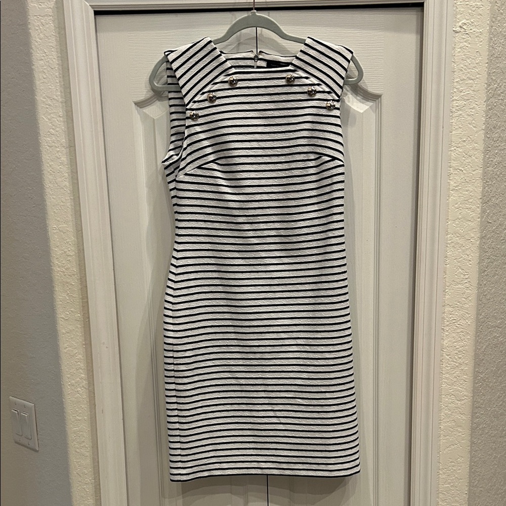 Tommy Hilfiger Black and White Striped Mini Dress
